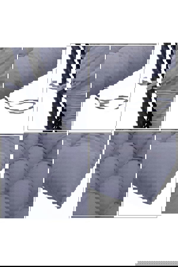 Living and Home 40x110cm Grey Garden Beach Cushion Sun Lounger Cushion with Straps for Recliners, Beach & Office Chairs