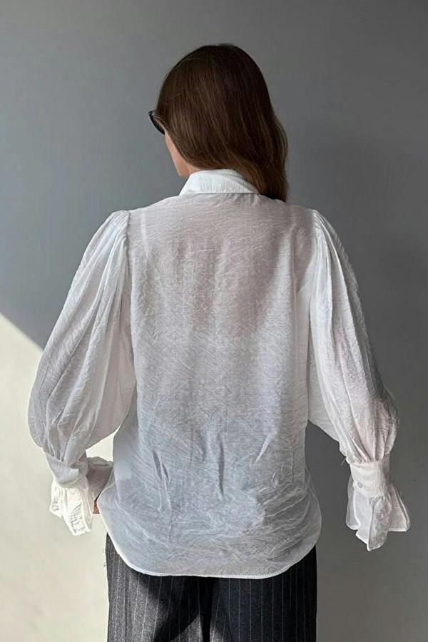 WOVCOR Transparent Soft Feel Boho Shirt with Tie Detail