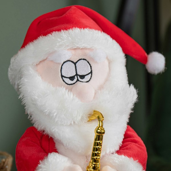 Samuel Alexander 35cm Battery Operated Animated Dancing Santa with Saxophone Christmas Decoration