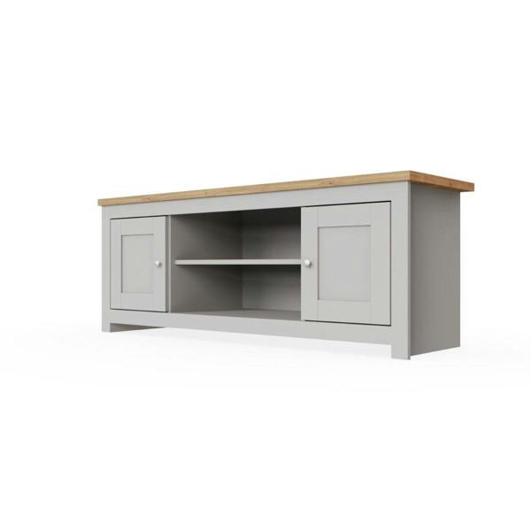 Timber Art Design Lisbon TV Unit Stand Media Cabinet 2 Doors + Shelf