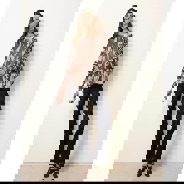 Blue Vanilla Metallic Paint Brush Top