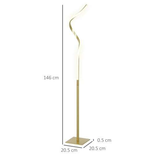 Wyld Haus Fiyosu Metal Gold Tone Dimmable LED Floor Lamp With Adjustable Brightness And Foot Switch