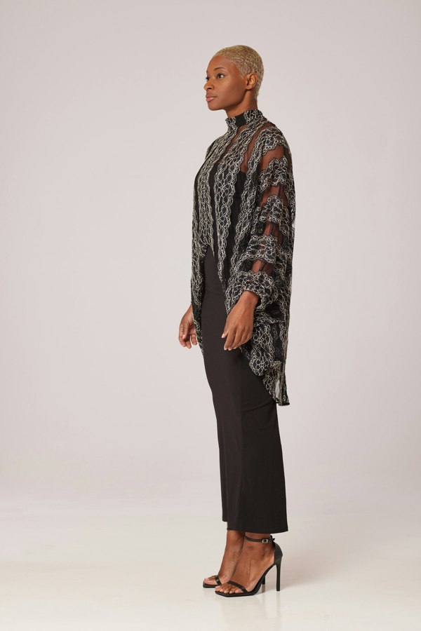 Lioness by TF Lace Luxe Tunic - Black & Gold