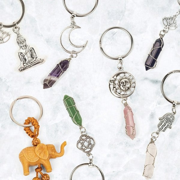 Myga Crystal and Zinc Keychain
