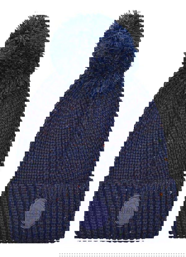 Lambretta Knitted Fleece Turn Up Bobble Skater Style Beanie Hat