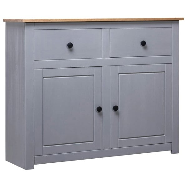 Berkfield Sideboard Grey 93x40x80 cm Solid Pinewood Panama Range