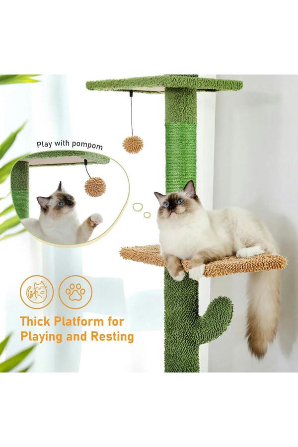 Living and Home Cactus Scratching Post Cat Tree