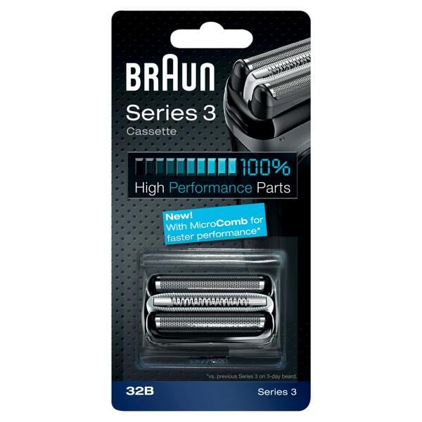 Braun Series 3 32B Electric Shaver Head Replacement - Black