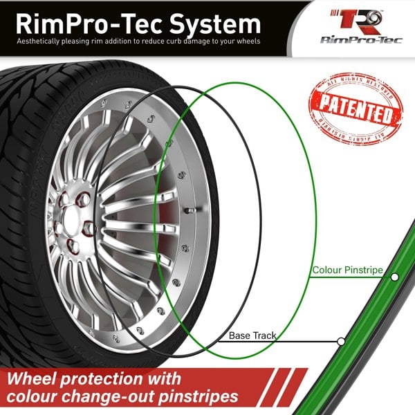 RimPro-Tec Group 4x Black Base's 4x Dark Green  Pinstripe's / RimPro-Tec® Wheelbands™ car wheel styling kit