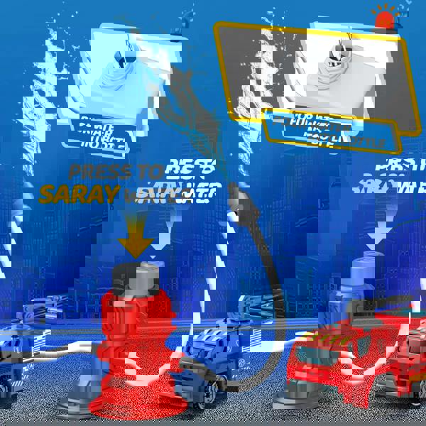 deAO 2-in-1 Transforming Fire Truck Playset with ladder launcher & mini cars - interactive rescue toy, perfect for birthdays and Christmas