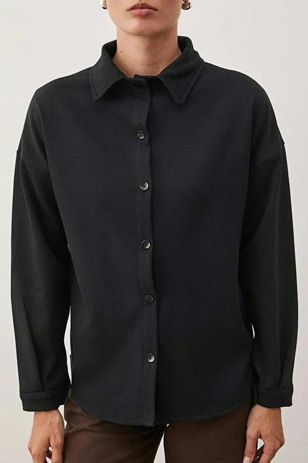 WOVCOR Selanik Polo Collar Button-Down Oversize Shirt