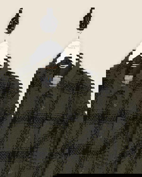 Larsson & Co Olive & Black Check Overshirt