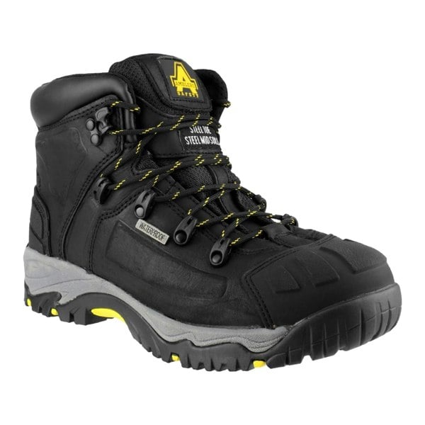 Amblers Safety AS803 Waterproof Wide Fit Unisex Safety Boots in Black