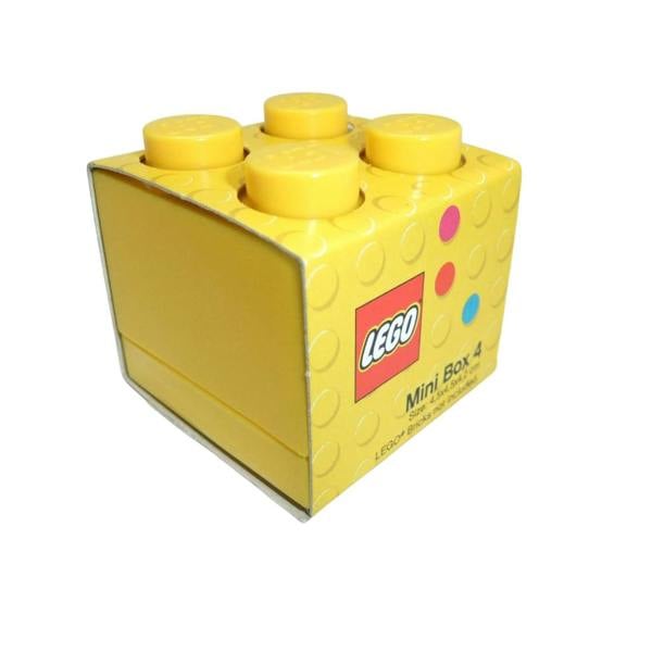 LEGO Mini Box 4 Storage Brick Box Yellow