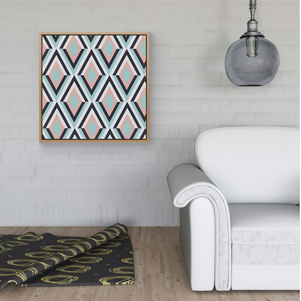 Warren Reed Zig Zag Abstract Pattern Framed Canvas