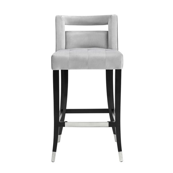 Furniture Edit Hart Grey Velvet Counter Bar Stool