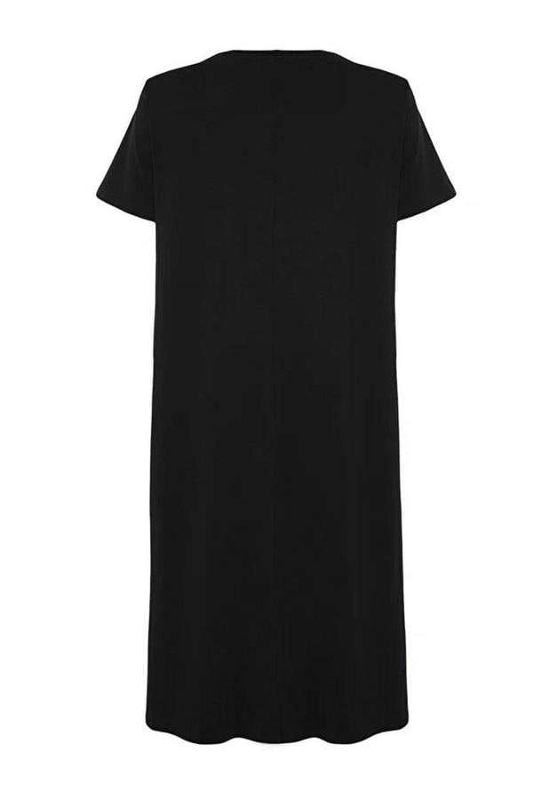WOVCOR Midi 100% Cotton Knitted T-shirt Dress