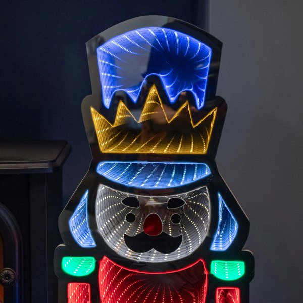 Samuel Alexander 74cm Infinity Light up Christmas Nutcracker Decoration with Multi-Coloured LEDs on Metal Base