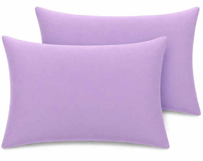Night Zone 180 Thread Count Percale Pillowcases Pair – Crisp Easy Care Bed Linen - Lilac