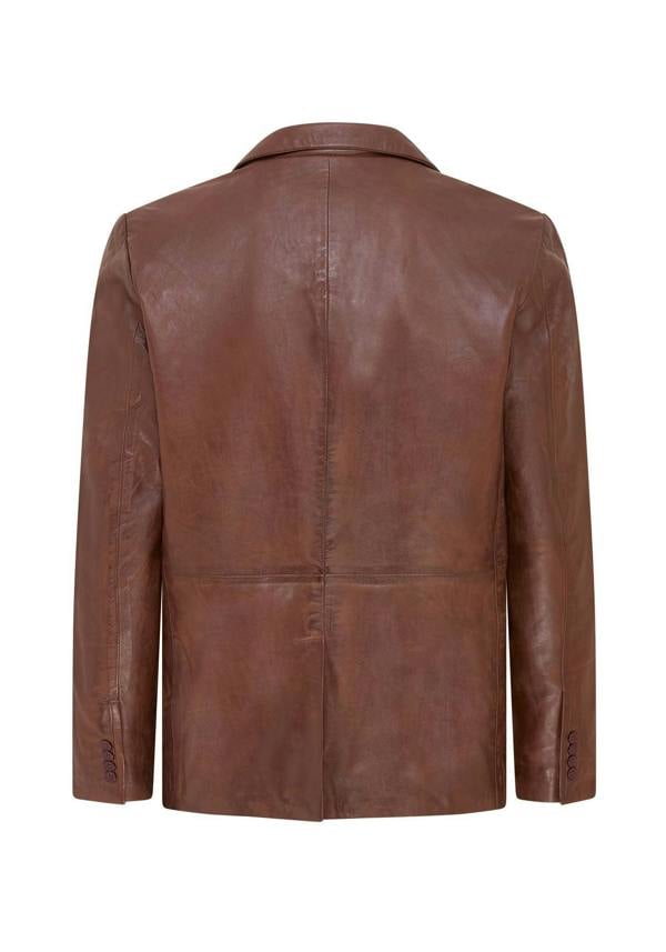 Infinity Leather Mens Slim Leather Italian Blazer Jacket-Somero