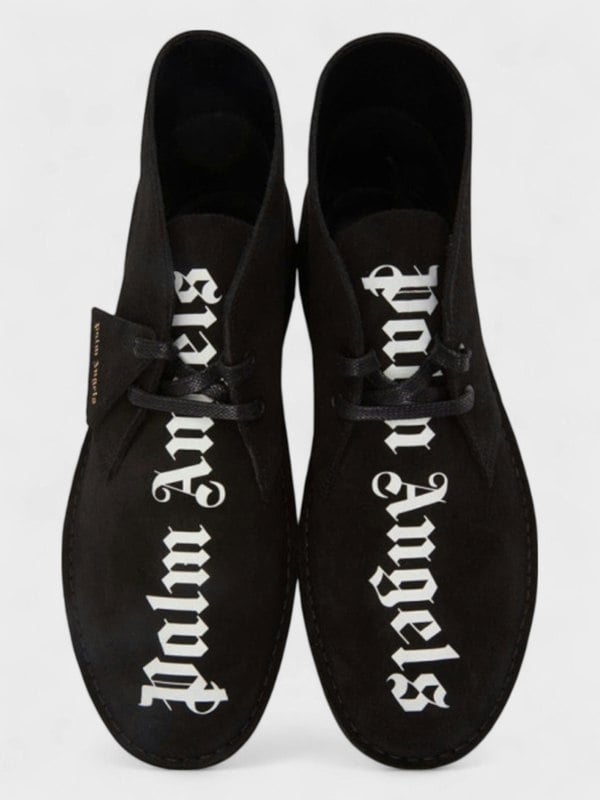 Palm Angels Clarks Originals Desert Boot Palm Angels Logo Black White