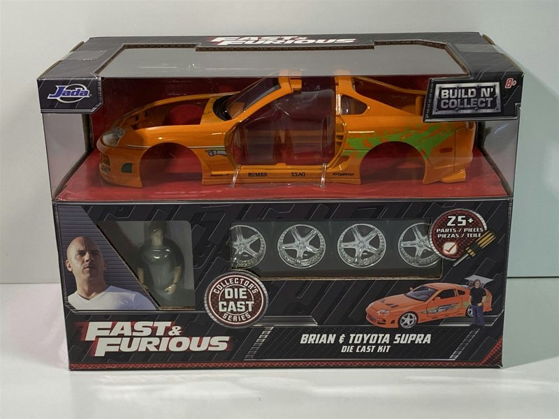 a toy car in a box