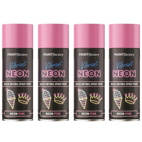 Paint Factory 4X  Neon Pink Spray Paint 400ml