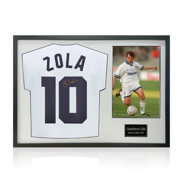 Gianfranco Zola Signed Parma Calcio 1913 Shirt Classic Frame