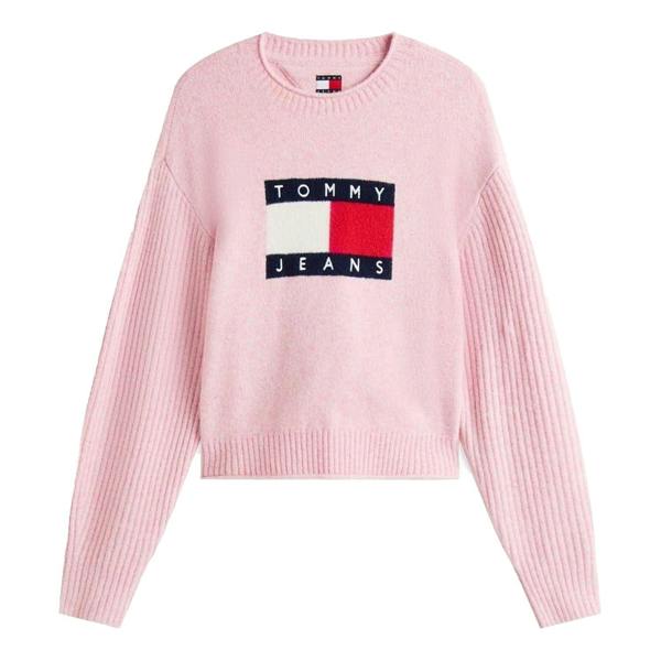 Tommy Jeans Womens/Ladies Flag Jumper - Pink - 