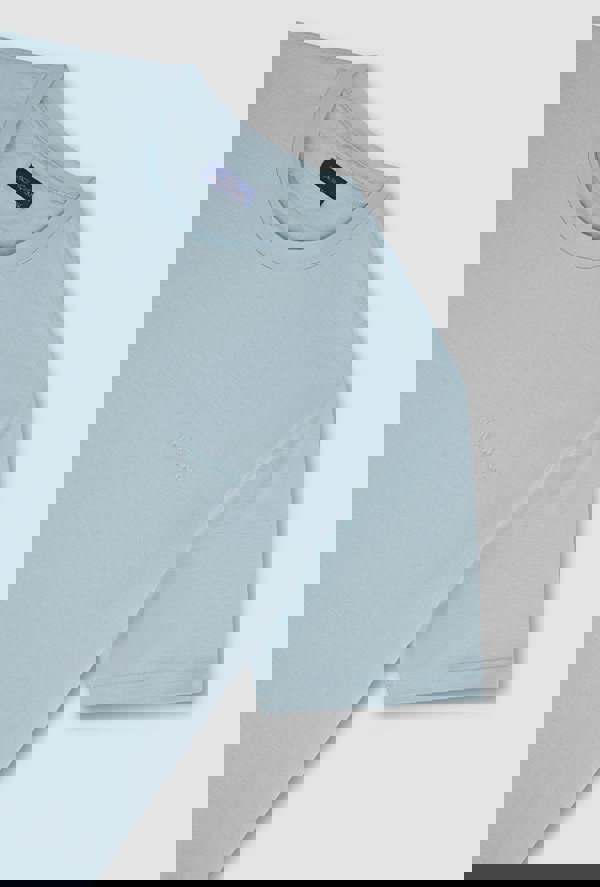 Paul & Shark Men's T-Shirt in Cotton Jersey with Tone-on-Tone Embroidery - Blue