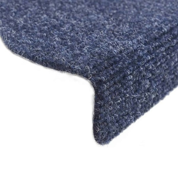 Berkfield Self-adhesive Stair Mats 10 pcs Blue 65x21x4 cm Needle Punch