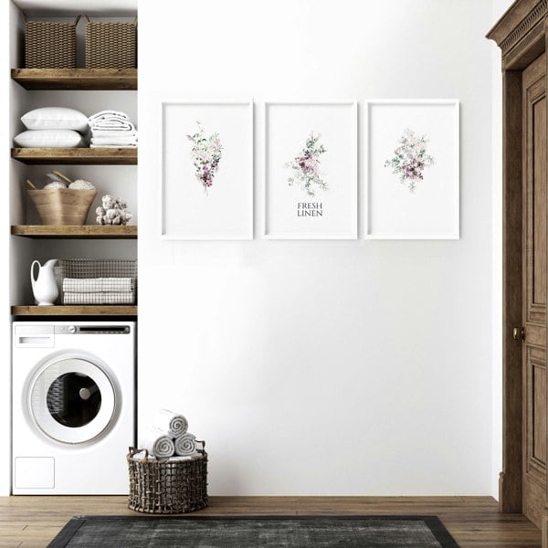 Decorative Laundry Room Accessories | Set of 3 wall art prints