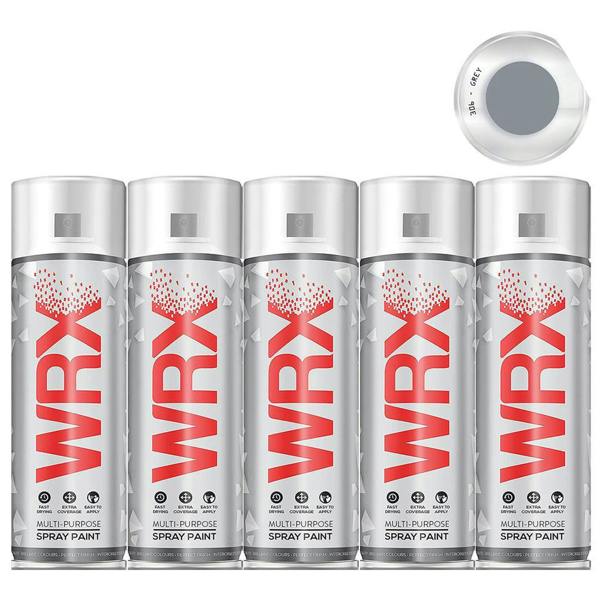 WRX 5X WRX Gloss Grey Spray Paint Acrylic 400ml