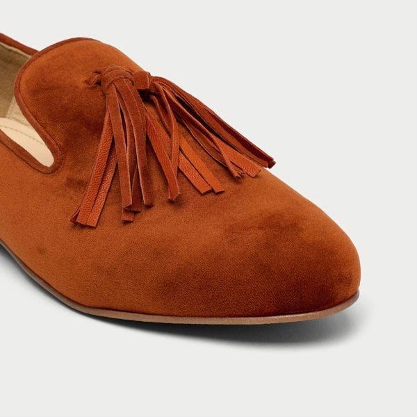 Calla Freya Shoes - Burnt Orange Velvet