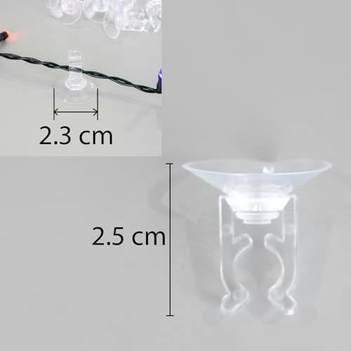 2.3cm Clear Mini Suction Cup Hooks, 25 Pack Plastic Holders for Festive Lights image 4