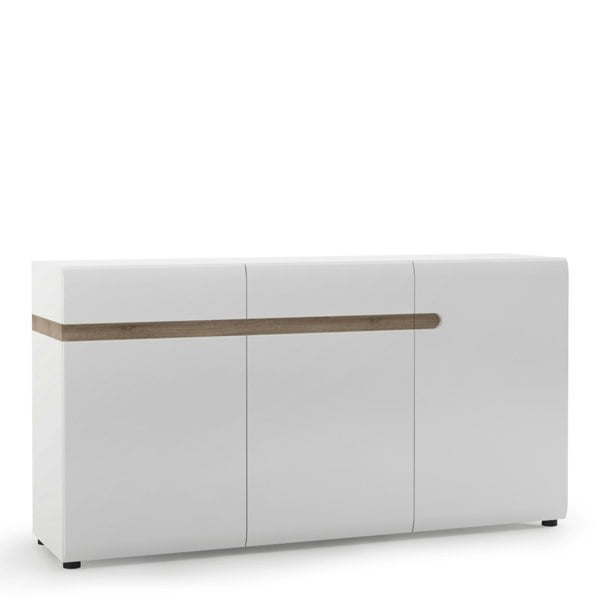 Furniture To Go Chelsea 2 Drawer 3 door sideboard in White with Oak Trim