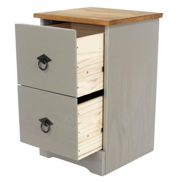 Core Products Corona Grey Modern 2-Drawer Bedside Cabinet