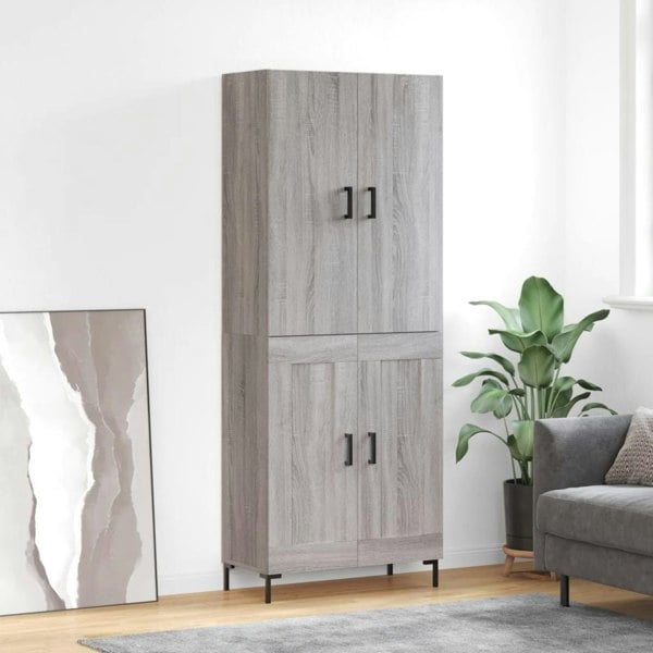 Berkfield Highboard Grey Sonoma 69.5x34x180 cm Engineered Wood
