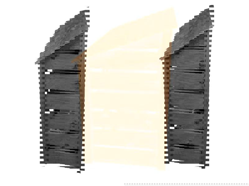 Arbor Garden Solutions Slatted Wooden Log Store with Shelf W-187cm, H-126cm or 180cm, D-88cm - Brown Finish