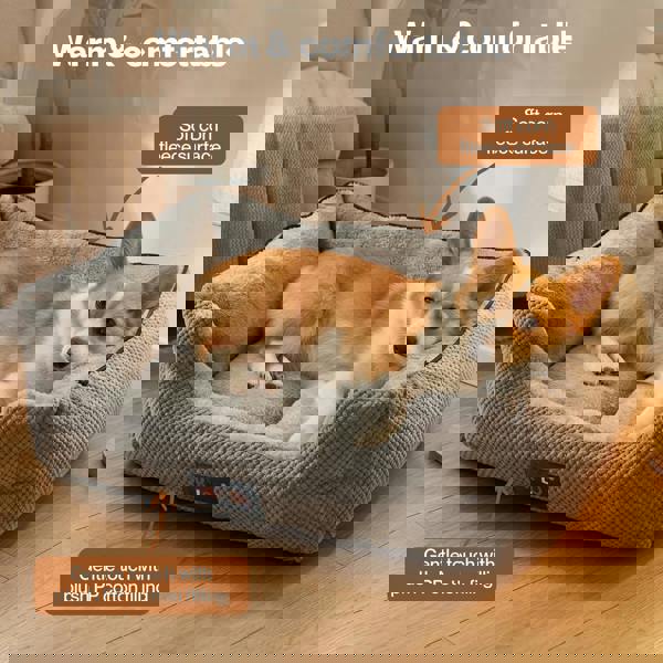 Skylos Pet Cave Bed Dog Cat Bed Soft Warm Removable Blanket Washable Non Slip