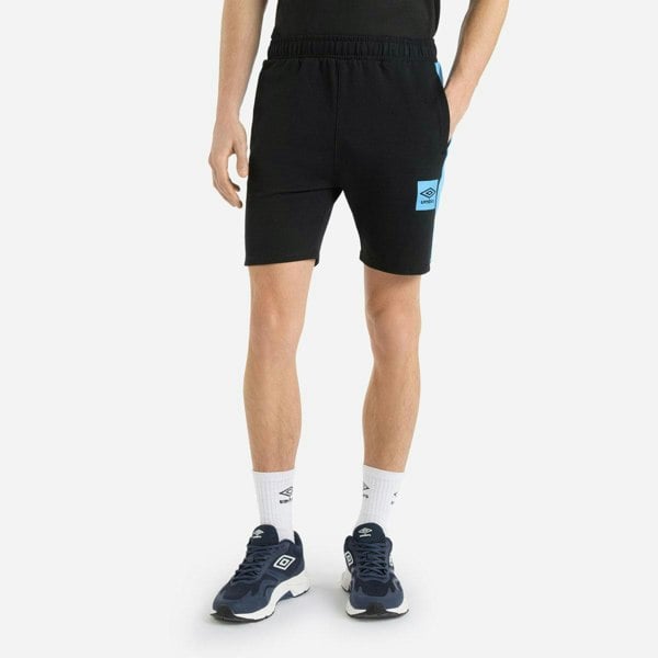 Umbro Mens Terrace Shorts - Black/Azure Blue