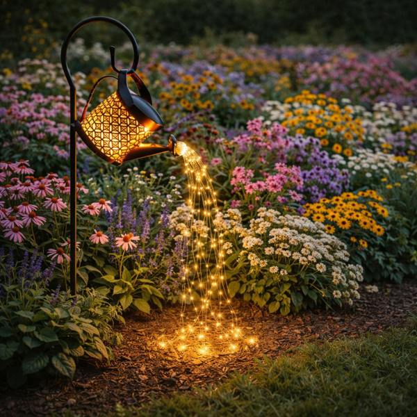 Gardenwize Solar Stake Light – Watering Can Cascade LED Garden Light