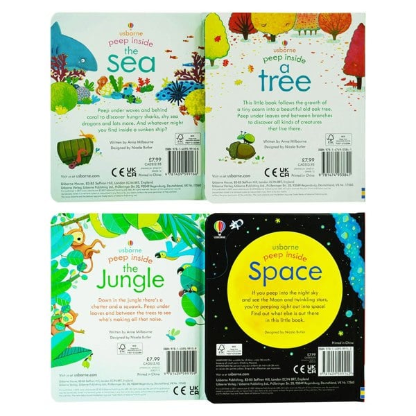 Peep Inside Collection 4 Books Gift Set - Peep Inside Space, Sea, Jungle, Tree