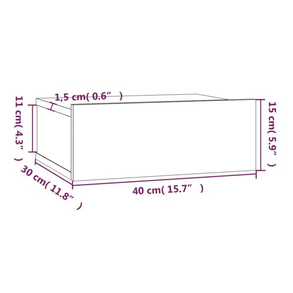 Berkfield Floating Nightstands 2pcs Grey Sonoma 40x30x15cm Engineered Wood