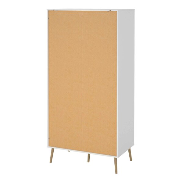 Wyld Haus Quietbloom White Wooden Wardrobe 2 Doors 2 Drawers