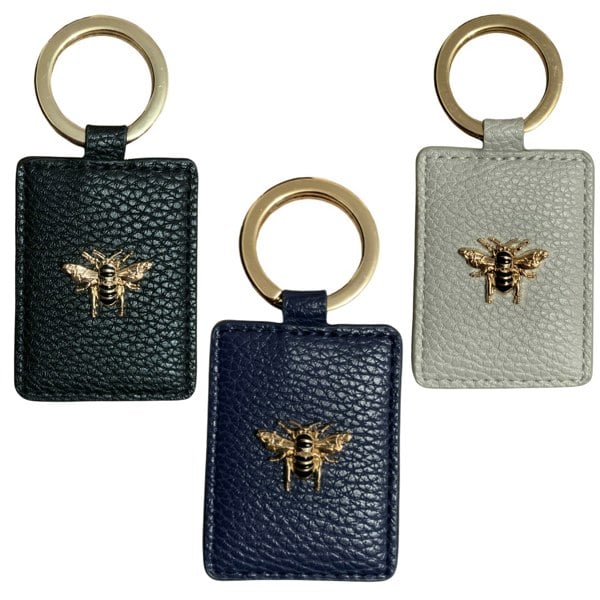 Alice Wheeler Vegan Leather Gold Bee Keyring Bag Charm