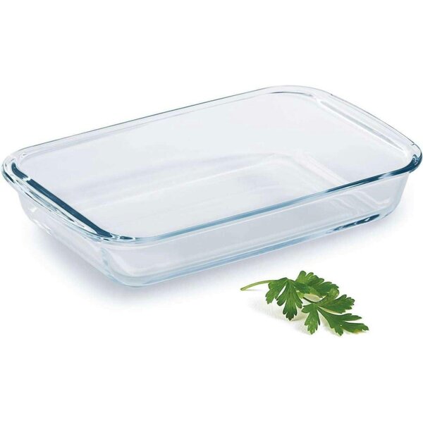 Dyzi 3L Borosilicate Glass Rectangular Baking Tray Oven Roasting Dish