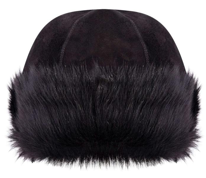Infinity Leather BLACK 100% Sheepskin Shearling Leather Toscana Fur Beanie Round Bucket Hat