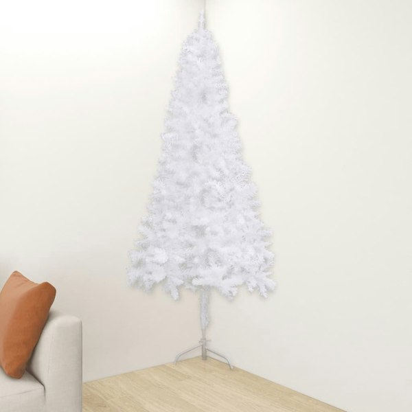 Berkfield Corner Artificial Christmas Tree White 240 cm PVC