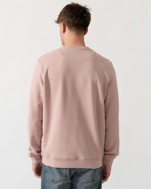 Belstaff Mens Logo Sweatshirt - Dusk Pink | CHO | Designer Mens Crew Neck Sweatshirts